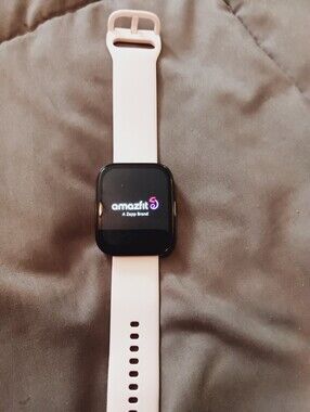 Amazfit Zepp OS Fitness Smartwatch | Pastel Pink Silicone Band
